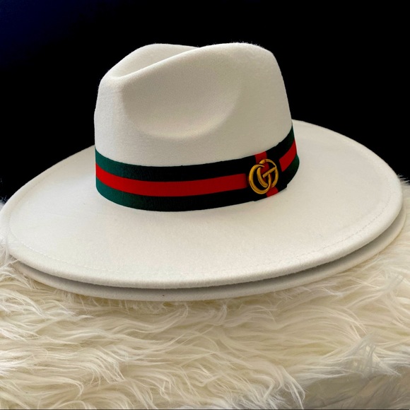 White Wide Brim Fedora - Picture 2 of 5